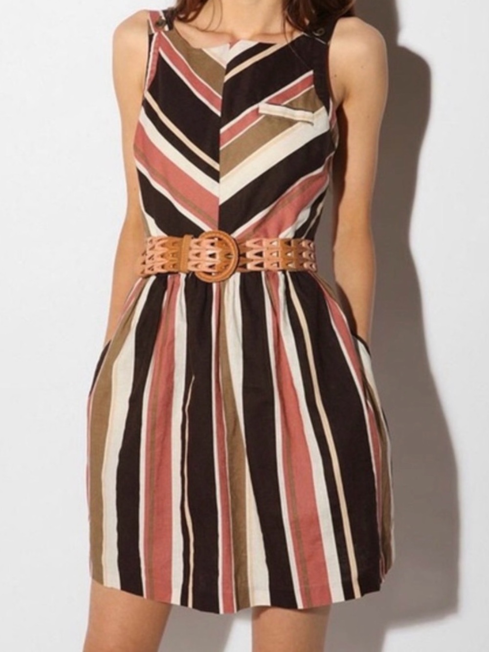 Cooperative Chevron Linen Ladder Back Sundress
